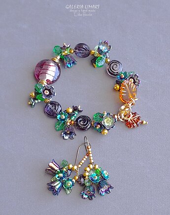 Komplet bransoletka+kolczyki w cudnej stylizacji boho handmade, unikat 3w1 GIFT, Galeria Limart