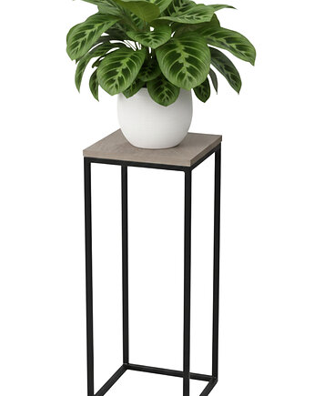 Kwietnik Metalowy Drewno TAVOLO 60cm czarny loft, JAKPOLDESIGN