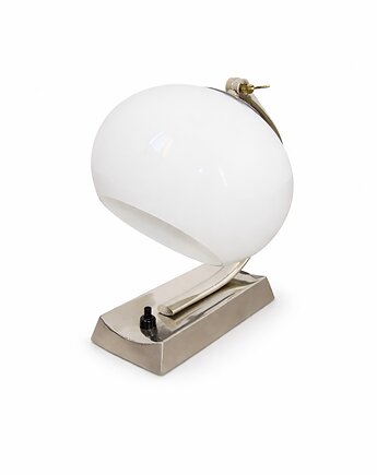 Lampka Art Deco lata 40.  mosiądz niklowany + szkło  E27  vintage, Relikt design