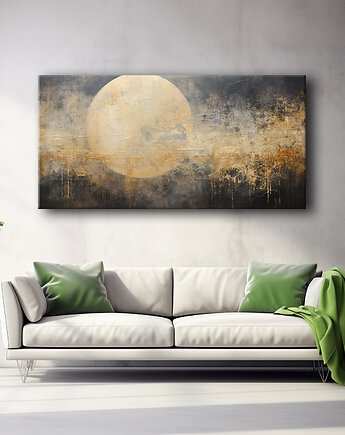 Abstrakcyjny księżyc - Obraz na płótnie - Druk, Blejtrama, Loft #8, Black Sapphire Art