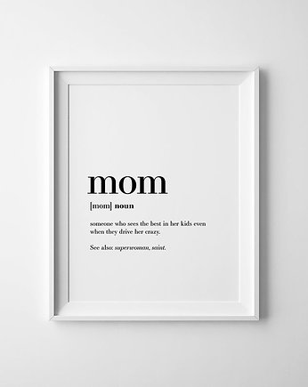 PLAKAT DEFINICJA mama prezent dla mamy, black dot studio