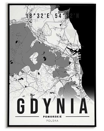 Plakat miasto POLSKA - GDYNIA 3 obraz MAPA, Bajkowe Obrazki