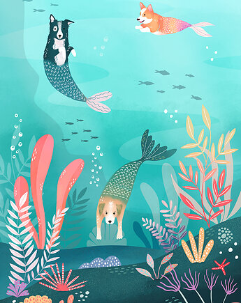 Plakat swimming pigs, nadia kubczak