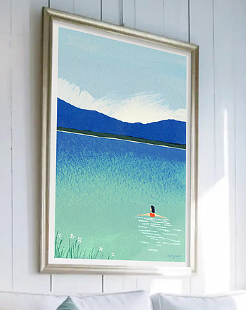 Poranek nad jeziorem - plakat fine art, minimalmill