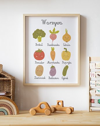 PLAKAT, OBRAZEK Montessori warzywa, OKAZJE - Prezenty na 18 dla syna