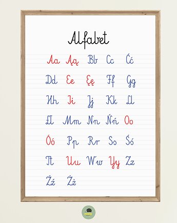 Plakaty Edukacyjny Alfabet Montessori, Maja Montessori