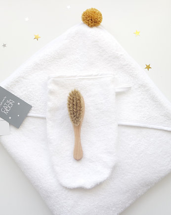 Bambusowo Bawełniane Okrycię Kąpielowe + Myjka , OKAZJE - Prezent na Baby shower