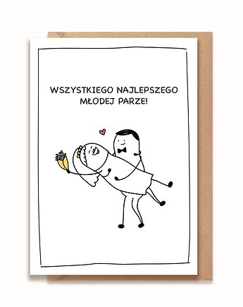 Kartka z okazji ślubu - Wszystkiego Najlepszego Młodej Parze!, brzydkieplakatyagaty