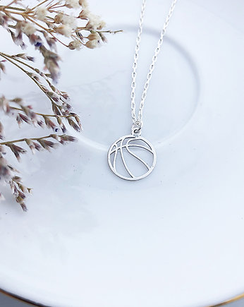 Naszyjnik z piłką , koszykówka srebro, Anemon Atelier