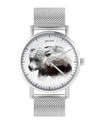 Zegarek - Niedźwiedź - bransoleta mesh, yenoo