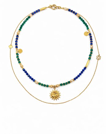 Naszyjnik z chalcedonem i lazurytem , lulukalina