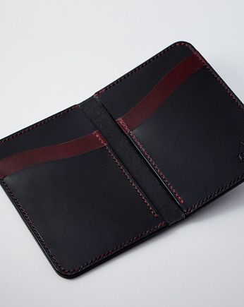 Portfel na karty ręcznie robiony ze skóry naturalnej, Lucia Leathercraft