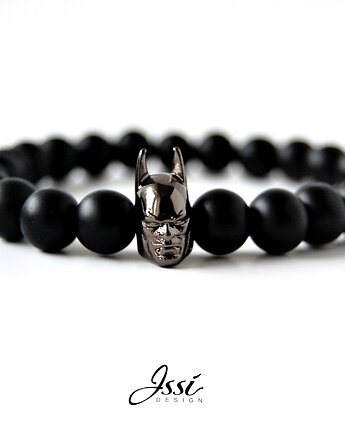 Bransoletka męska BATMAN- onyks mat, ISSI Jewelry