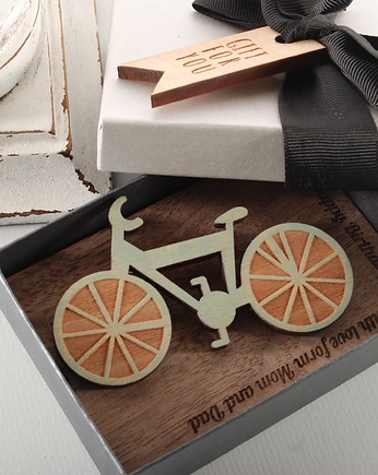 Stylowa drewniana broszka - idealny prezent dla Niej - rower, MOOD for WOOD