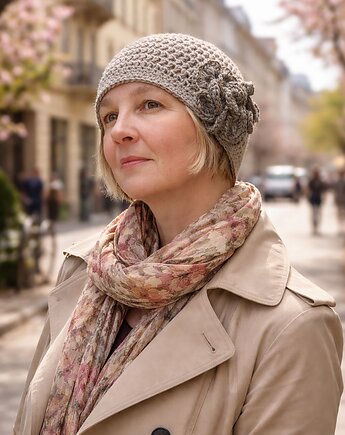 Czapka retro z wełny, Las i Łąka