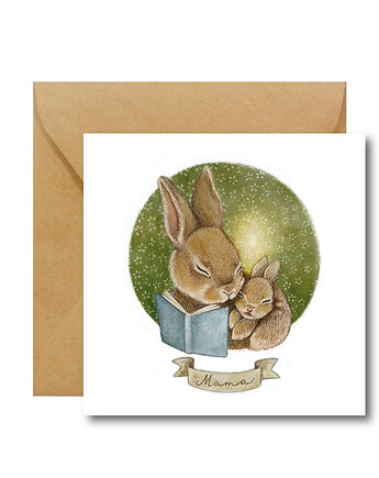 Mama i dziecko Króliczki - kartka okolicznościowa, HI LITTLE