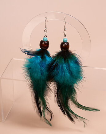 Kolczyki pióra naturalne, Andorii by Baco