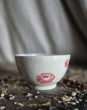 Miska Pocałunki, miska duża usta, miska artyczyna, miska na dużą owsiankę, Fiona Ceramics