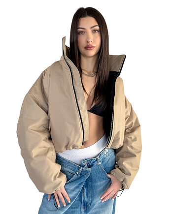 Krótka kurtka typu bomber mocca, REST Factory