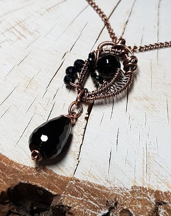 Czarny onyks - kamień mocy - naszyjnik m173, JanArt