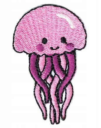 Naszywka naprasowanka MEDUZA RÓŻOWA termoprzylepna haft dla dzieci 3,7x6cm, Wyszywane