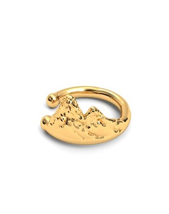Nausznica GÓRY -srebro 925 złocone 24K, ISSI Jewelry