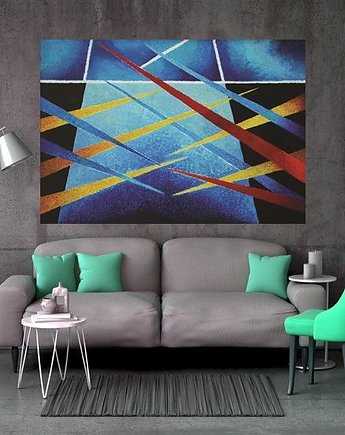 Duży obraz olej na płótnie abstrakcja industrialna szklana pułapka, alice oil on canvas