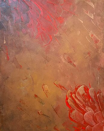 Walka żywiołów / 50x70 cm Magda Kubiak obraz strukturalny, pachamama ceramics