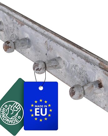 Szary Wieszak John Paddle z 4 Haczykami z Litego Drewna Sosnowego, John Paddle