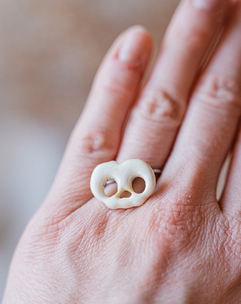 Pierścionek regulowany SKULL, rękoczyny