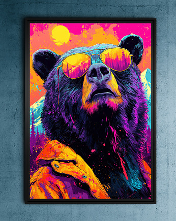 Niedźwiedź - grafika na plakacie, JBJart Justyna Jaszke