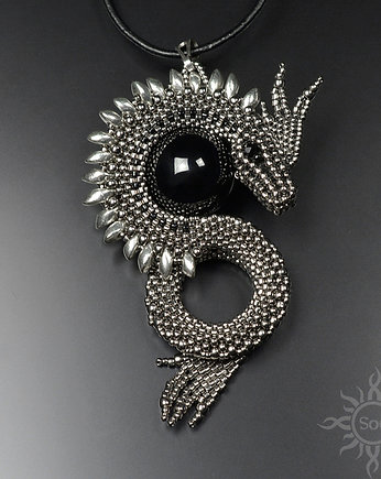 Avness, wisior ze smokiem, beading, Sol