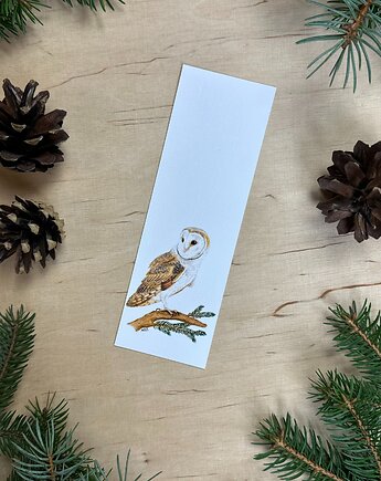 Zakładka do książki z sową płomykówką, mavipoppy art