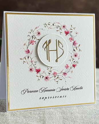 Zaproszenia na komunię, wzór 58A, Anna Art and Crafts