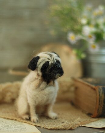 Mops Miniatura- zamówienie indywidualne, BoboLobo Handicraft