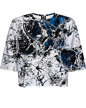 DR.CROW T-shirt Krótki CROP Marble White, DrCrow