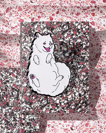 Pin Bow Wow Effect - przypinka w kształcie samoyeda, soppocosmetics