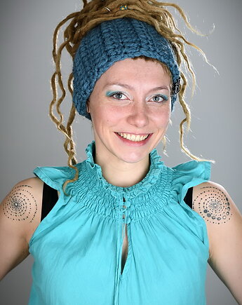 Opaska DreadLove Mono 18 - NIEBIESKA JEANSOWA, LaCzapaKabra