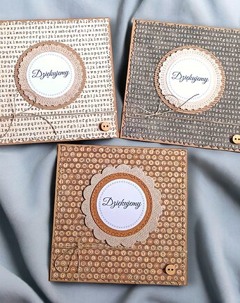 DZIĘKUJEMY :: zestaw 3x kartka handmade :: PODZIĘKOWANIE : vintage II, kaktusia