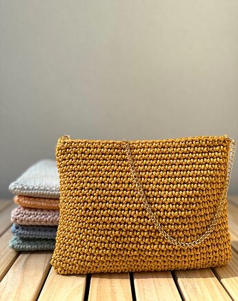 WYPRZEDAŻ Szydełkowa torebka kopertówka - baguette Freska Handmade, freska