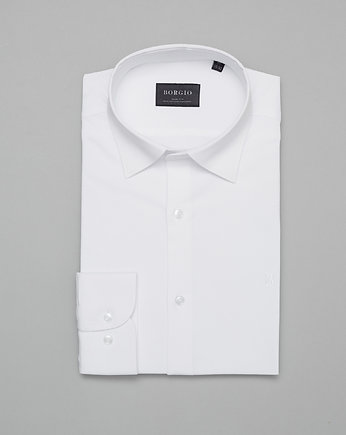 Koszula męska biała laspezia 00358 długi rękaw slim fit 176/182 38, OSOBY - Prezent dla taty