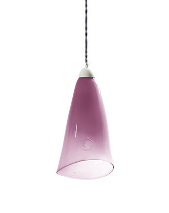 Szklana lampa wisząca HORN różowa, GIE EL