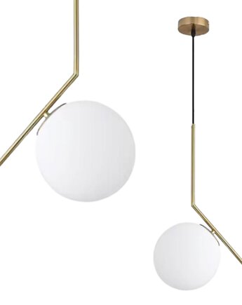 Lampa wisząca zwis żyrandol lampa na sufit złota szkło kula LED E27, VOLTA LIGHT