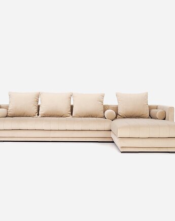 Narożnik KOPENHAGA beżowy welur, skandynawski design, Przetwory design