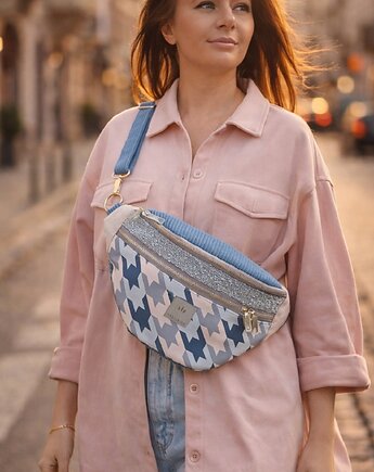 Patchworkowa Nerka XL z weluru i sztruksu Lahti, sabi tatka