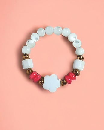 Pierścionek : summer :: muszla, koral & hematyt, kaktusia