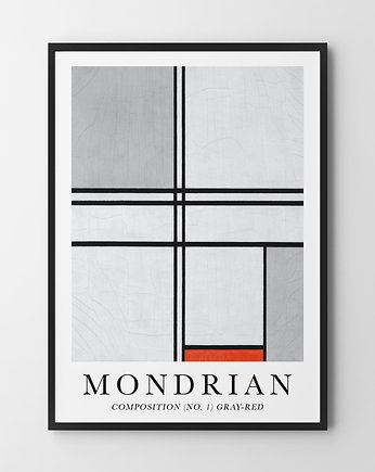 Plakat Mondrian gray, OKAZJE - Prezent na Wesele