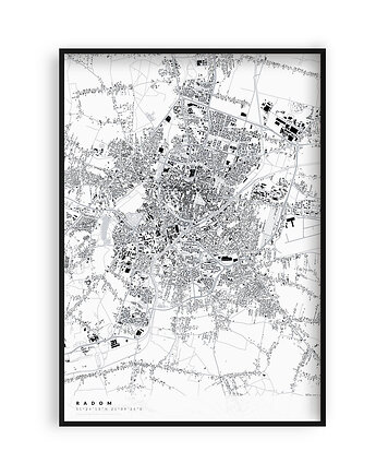 Radom - mapa miasta  plakat z mapą Radomia, PLAKATY GEOMETRYCZNE