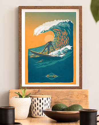 Surfer - plakat A3 fine art, minimalmill