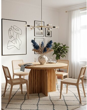 Okrągły stół dębowy, stół jadalniany, nowoczesny minimalistyczny, Dabov Studio